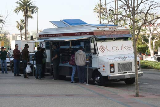 The line at Louks To Go food truck